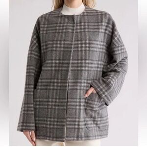 rag & bone Gray Plaid Wool Pea Coat